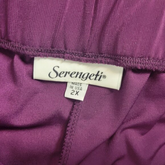 Serengeti Womens Pants 2X Plus Palazzo Wide Leg Crop Purple Comfy Flowy PUR38E - Picture 6 of 8